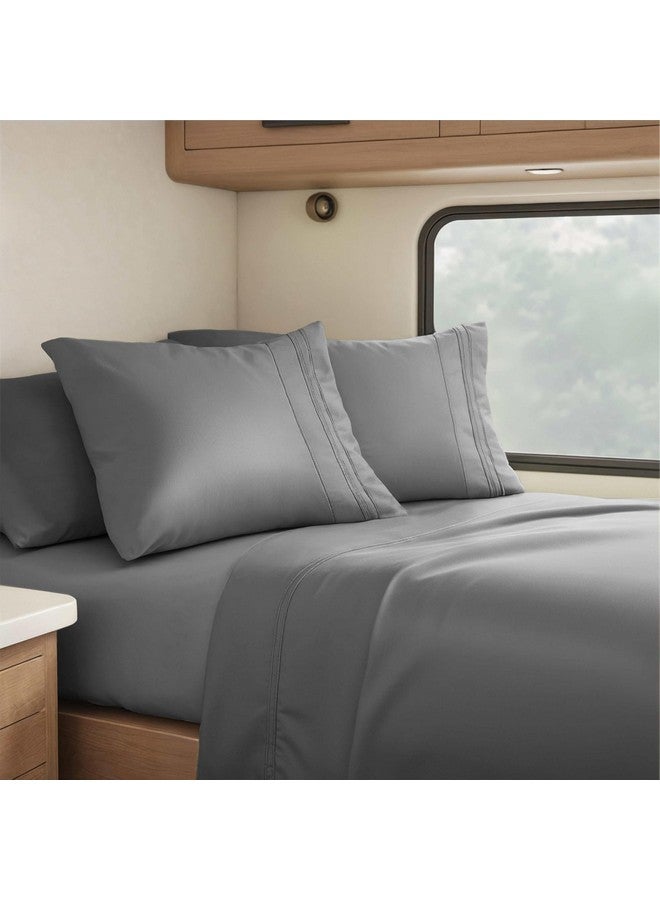 Clara Clark RV Queen Sheets, 6 Piece RV Sheets Set - Hotel Luxury Sheets for RV Bunks, Super Soft Bedding Sheets & Pillowcases, RV Short Queen Sheets, Charcoal Gray - Image 1