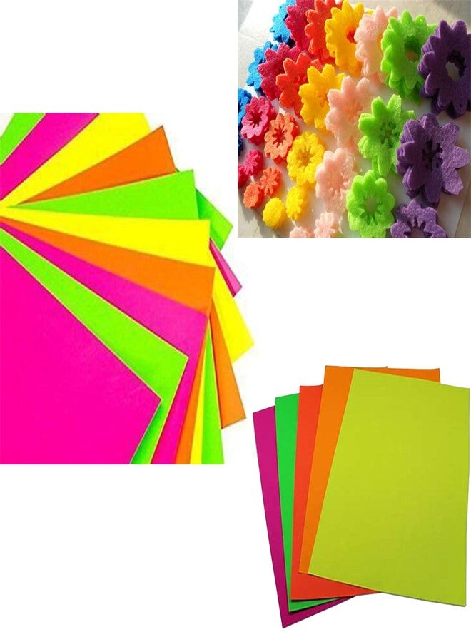 CANVASS Pack of 20 Bright A4 Size Multicolored Stiff Felt Sheet 1mm Thick for Craft (20cm*30cm) (Set of Fluorescents) - Image 2