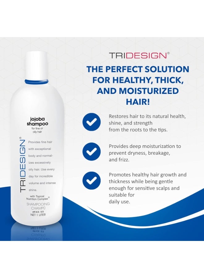 TRIDESIGN TRI Design Moisturizing Shampoo – Anti-Thinning, Growth & Thickening with Jojoba, Panthenol, Collagen, & Henna for Dry, Fine, Oily Hair – 32 oz  - Image 4