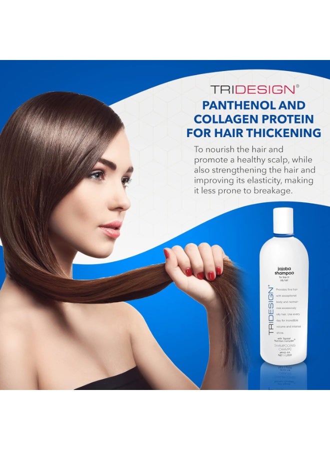 TRIDESIGN TRI Design Moisturizing Shampoo – Anti-Thinning, Growth & Thickening with Jojoba, Panthenol, Collagen, & Henna for Dry, Fine, Oily Hair – 32 oz  - Image 2