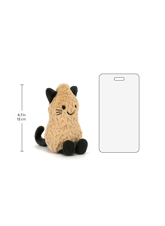 Jellycat زي قطة الفول السوداني من أميزيبلز 12 سم - لعبة فول سوداني ناعمة مع آذان وذيل قطة - Image 2