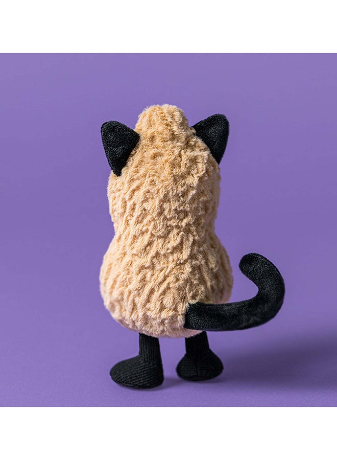 Jellycat زي قطة الفول السوداني من أميزيبلز 12 سم - لعبة فول سوداني ناعمة مع آذان وذيل قطة - Image 4