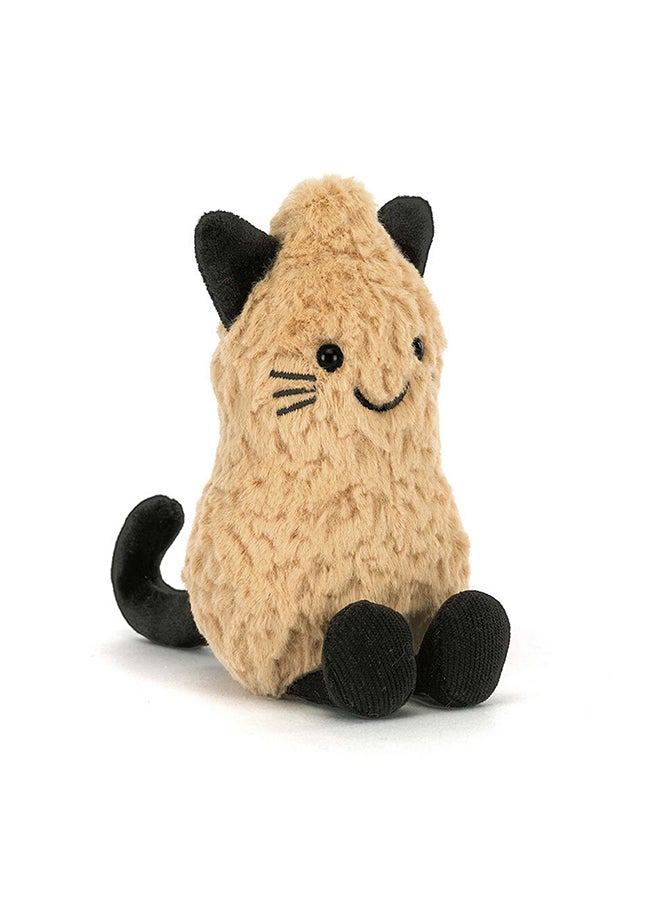Jellycat زي قطة الفول السوداني من أميزيبلز 12 سم - لعبة فول سوداني ناعمة مع آذان وذيل قطة - Image 1