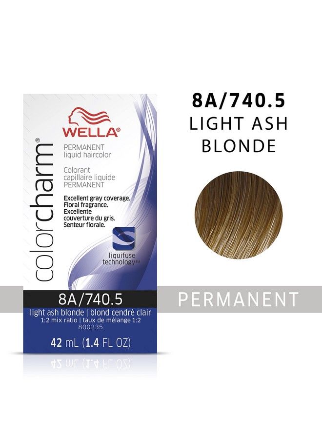 WELLA Color Charm Wella Colorcharm Permanent Liquid Hair Color For Gray Coverage 8A Light Ash Blonde 1.42 Fl Oz - Image 3