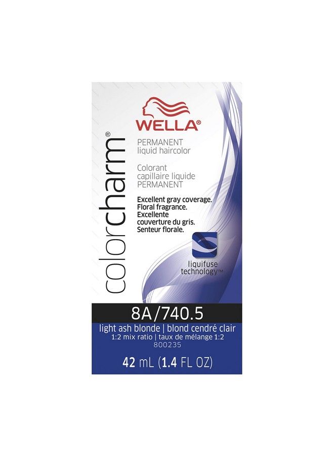 WELLA Color Charm Wella Colorcharm Permanent Liquid Hair Color For Gray Coverage 8A Light Ash Blonde 1.42 Fl Oz - Image 2