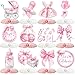 Tarklanda 12 Pcs Pink Bow Baby Shower Party Honeycomb Centepieces Bow Coquette Birthday Table Decor 3D Table Topper Pregnancy Announcement Gender Reveal Birthday Party Supplies - Image 2