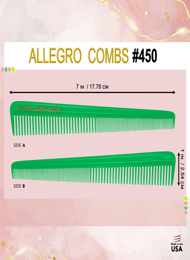 Allegro Combs Allegro Tapered Hair Combs - Barber Combs for Women & Men, 12 Units (NEON GREEN) - Image 2