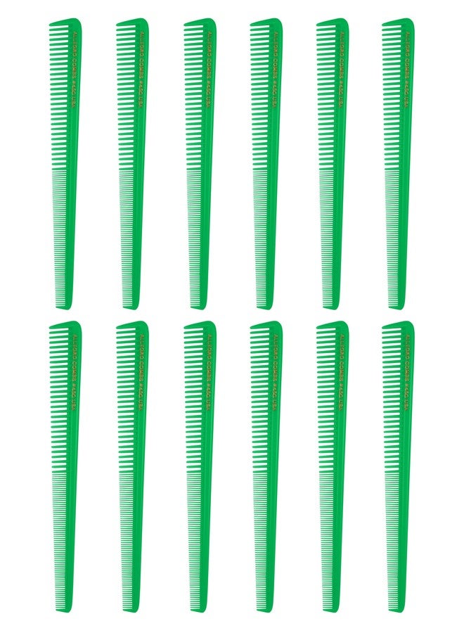 Allegro Combs Allegro Tapered Hair Combs - Barber Combs for Women & Men, 12 Units (NEON GREEN) - Image 1