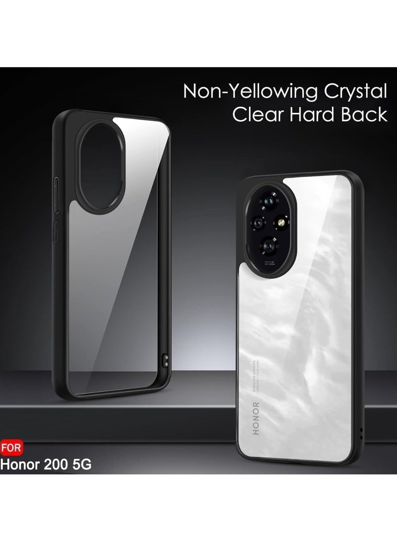 Case Cover Shockproof Hard PC Back Soft TPU Frame Anti-yellowing Slim Protective Cover Compatible with Honor 200 (Clear) - Image 2