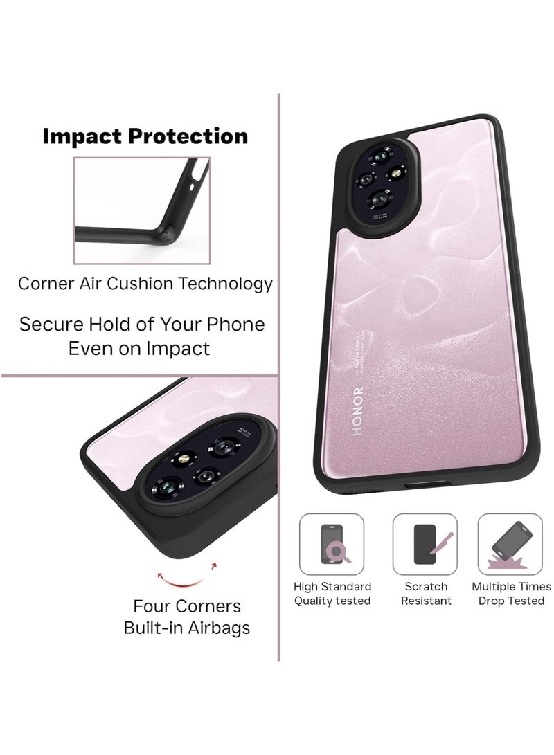 Case Cover Shockproof Hard PC Back Soft TPU Frame Anti-yellowing Slim Protective Cover Compatible with Honor 200 (Clear) - Image 4