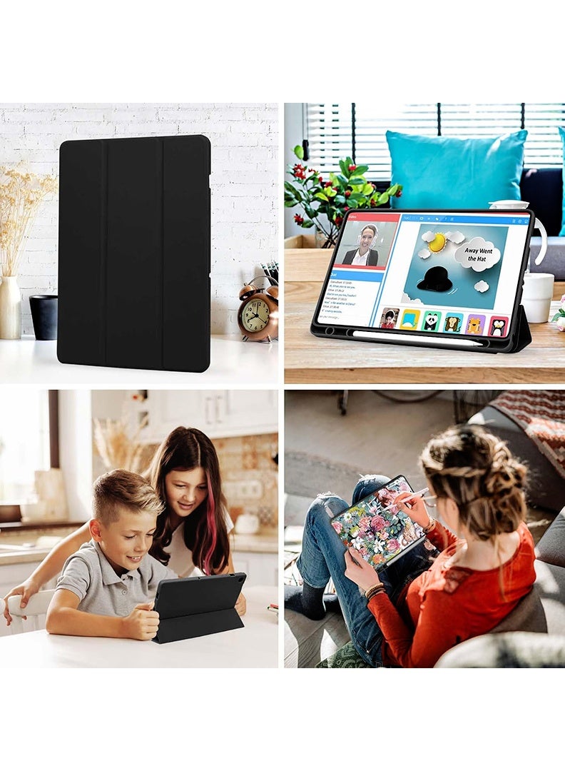 Theodor حافظة متوافقة مع سامسونج جالاكسي تاب A11 بلس 2025/ A9 بلس 2023 11 بوصة، حافظة ذكية مع حامل قلم، حافظة رفيعة ثلاثية الطي مع ظهر ناعم من TPU، غطاء تلقائي للنوم/الاستيقاظ - أسود - Image 3