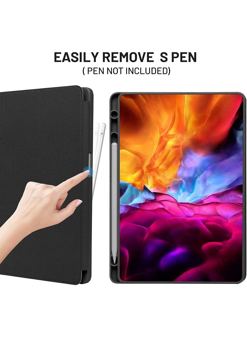 Theodor حافظة متوافقة مع سامسونج جالاكسي تاب A11 بلس 2025/ A9 بلس 2023 11 بوصة، حافظة ذكية مع حامل قلم، حافظة رفيعة ثلاثية الطي مع ظهر ناعم من TPU، غطاء تلقائي للنوم/الاستيقاظ - أسود - Image 5