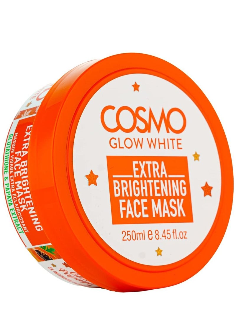 Cosmo Glow White Extra Brightening Face Mask 250ml, Skin Care, Glutathione and Papaya Extract, Skin-brightening Mask, For Men and Women - Image 1