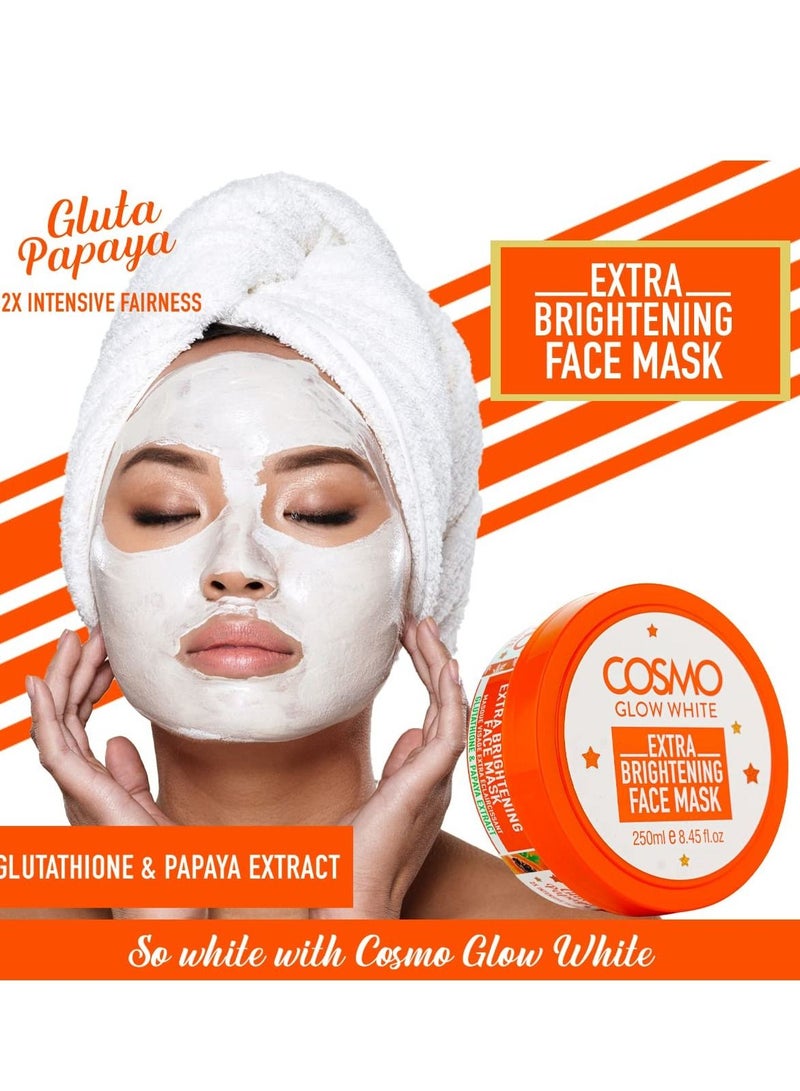 Cosmo Glow White Extra Brightening Face Mask 250ml, Skin Care, Glutathione and Papaya Extract, Skin-brightening Mask, For Men and Women - Image 2