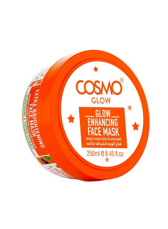 Cosmo Glow White Extra Brightening Face Mask 250ml, Skin Care, Glutathione and Papaya Extract, Skin-brightening Mask, For Men and Women