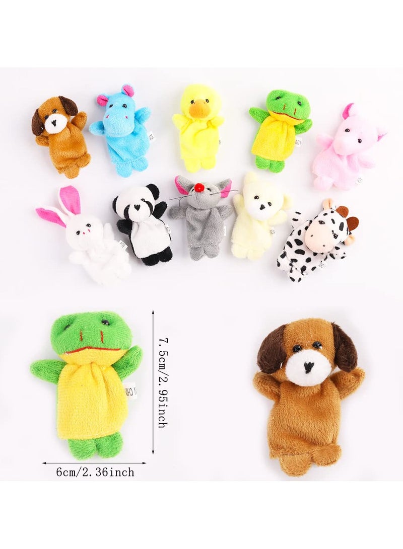 Flushrenic 10-piece finger puppet set - Soft plush animal finger puppet toys, mini plush toys suitable for boys and girls, for performances, playtime, and school party gifts. - Image 2