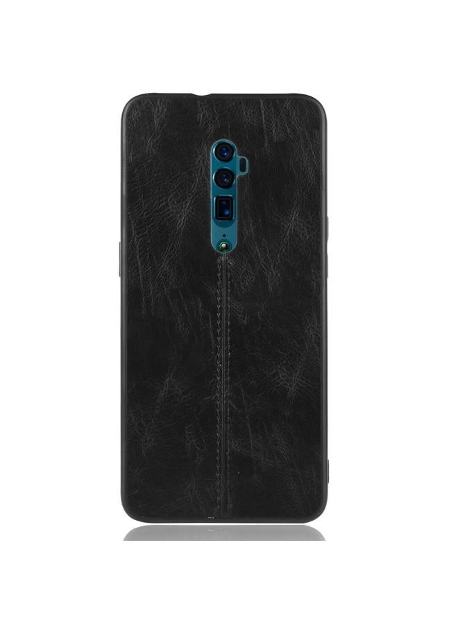 اس-توب جراب لهاتف Oppo Reno 10x Zoom مقاوم للصدمات بنمط جلد البقر المخيط من مادة PC + PU + TPU - Image 2