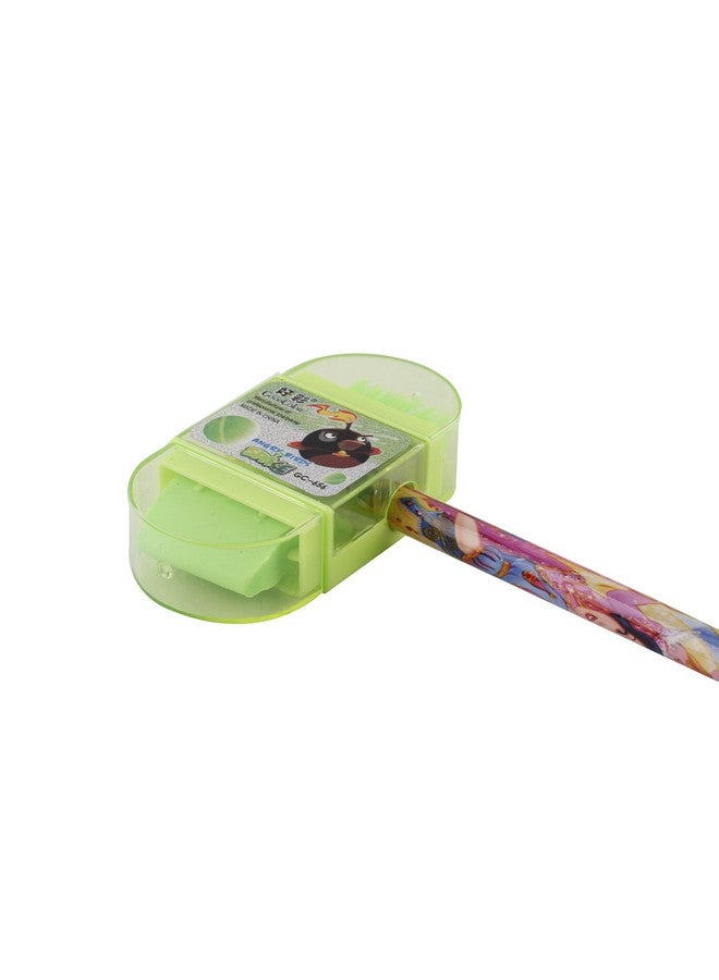 PARTEET New Multicolour 3in1 Eraser,Sharpners and Brush Pack of 12Pc for Kids - Image 2