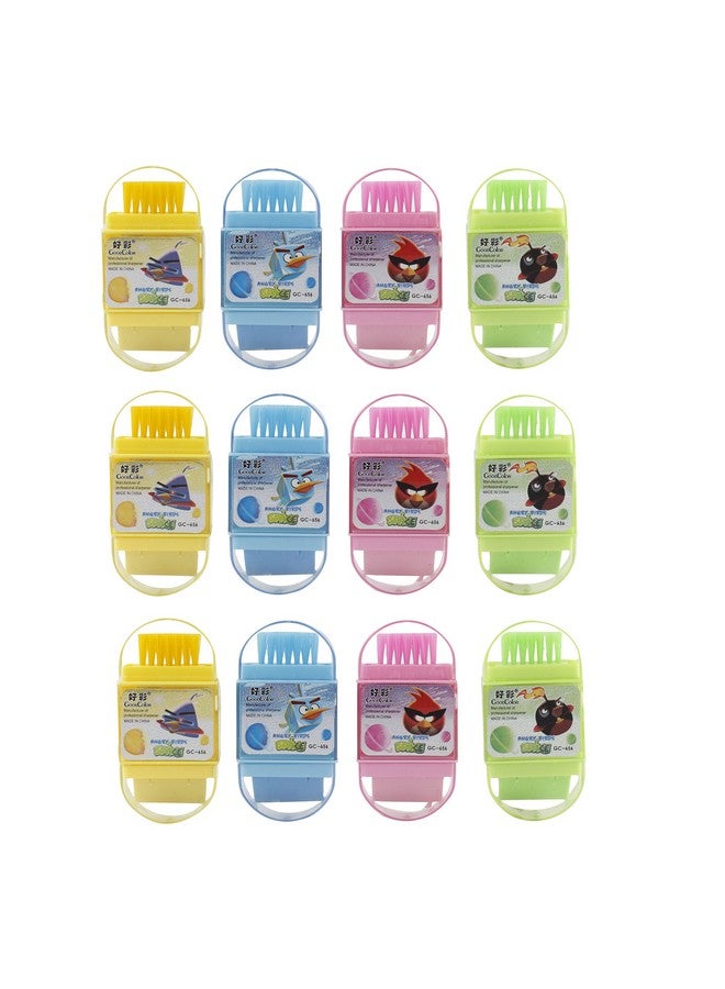 PARTEET New Multicolour 3in1 Eraser,Sharpners and Brush Pack of 12Pc for Kids - Image 1