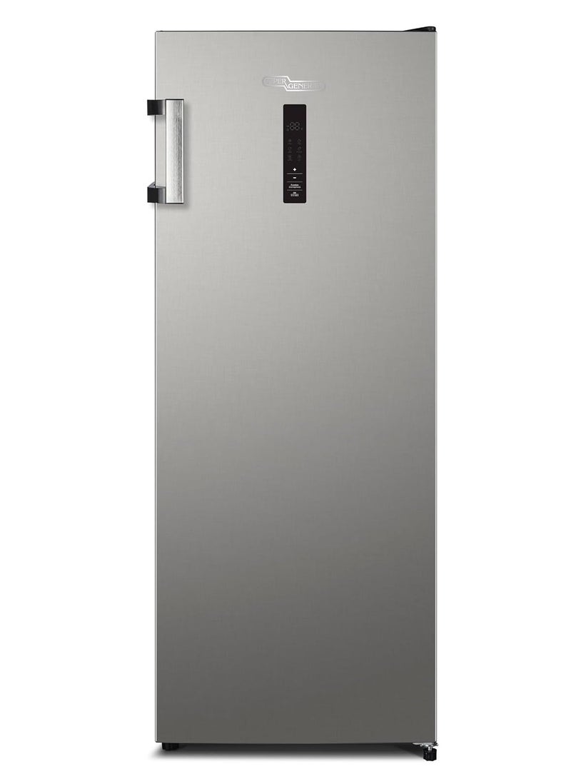 Super General 215 Liters gross upright freezer Inverter, No Frost, Ice Twist Maker, Reversible Door, LED Display with Digital Control, External Handle For Easy Grip, 10 Years Inverter Warranty 215 L 400 W SGUF301NFDCI Silver - Image 1