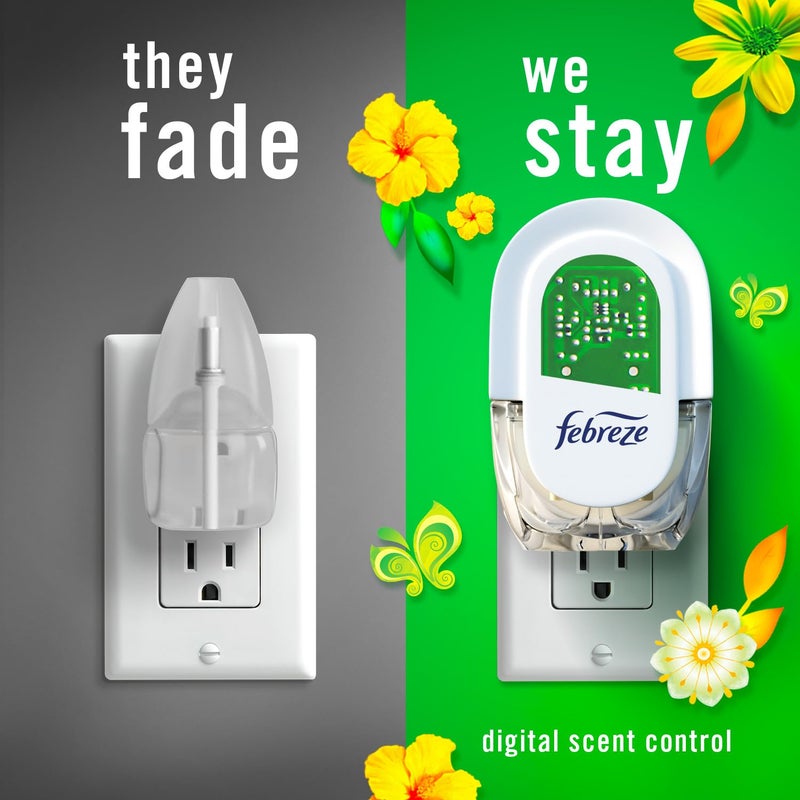 febreze معطرات الهواء Febreze Plug In للمنزل، معطر هواء Plug In، Gain Scent، مضاد للروائح الكريهة للروائح القوية، 1 سخان + 2 عبوة زيت - Image 5