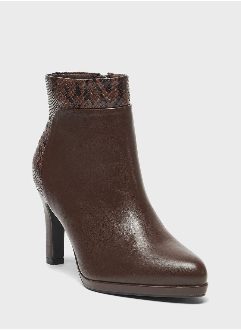 Celeste - Pointed Toe Mid Heel Ankle Boots - Image 1