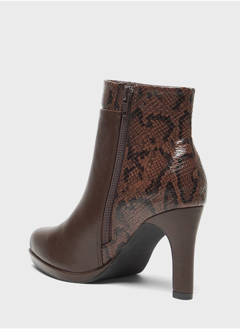 Celeste - Pointed Toe Mid Heel Ankle Boots - Image 1