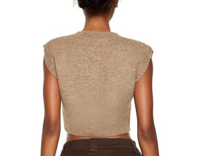 FOREVER 21 Cropped Cable Knit Sweater Vest - Image 2