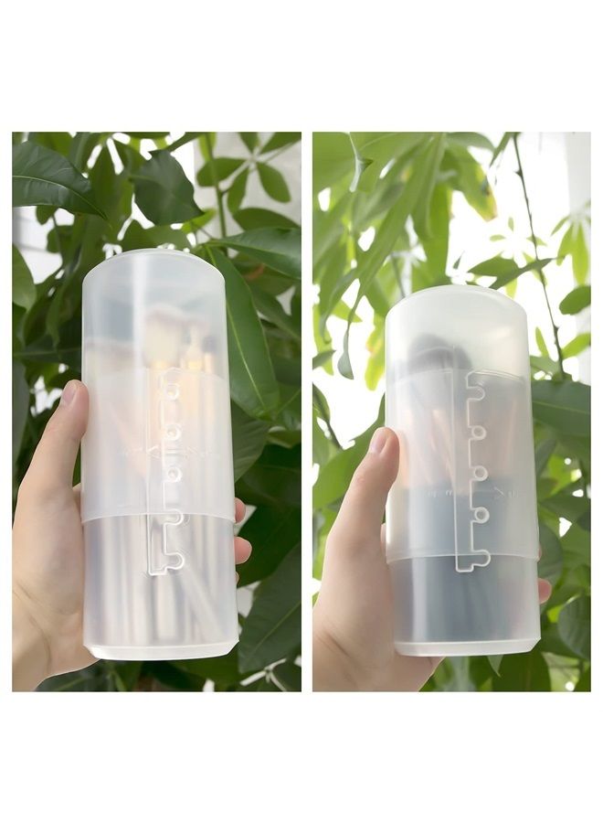 OCHEAL Makeup Brush Holders, 3 Pack of Makeup Brush Organizer Travel Case Retractable Plastic Travel Makeup Brush Holder For Vanity Makeup Artist Brushes Storage Cup - Image 2