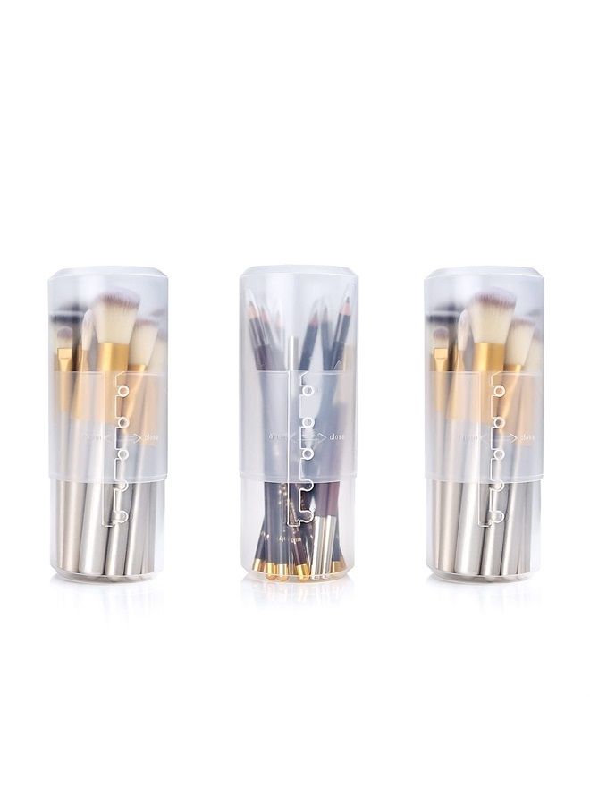 OCHEAL Makeup Brush Holders, 3 Pack of Makeup Brush Organizer Travel Case Retractable Plastic Travel Makeup Brush Holder For Vanity Makeup Artist Brushes Storage Cup - Image 1