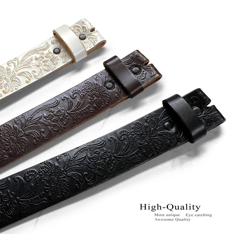 Belts.com Western Tooled Floral Embossed Full Grain Genuine Leather Belt Strap 1-1/2"(38mm) Wide (Black 32) - Image 5