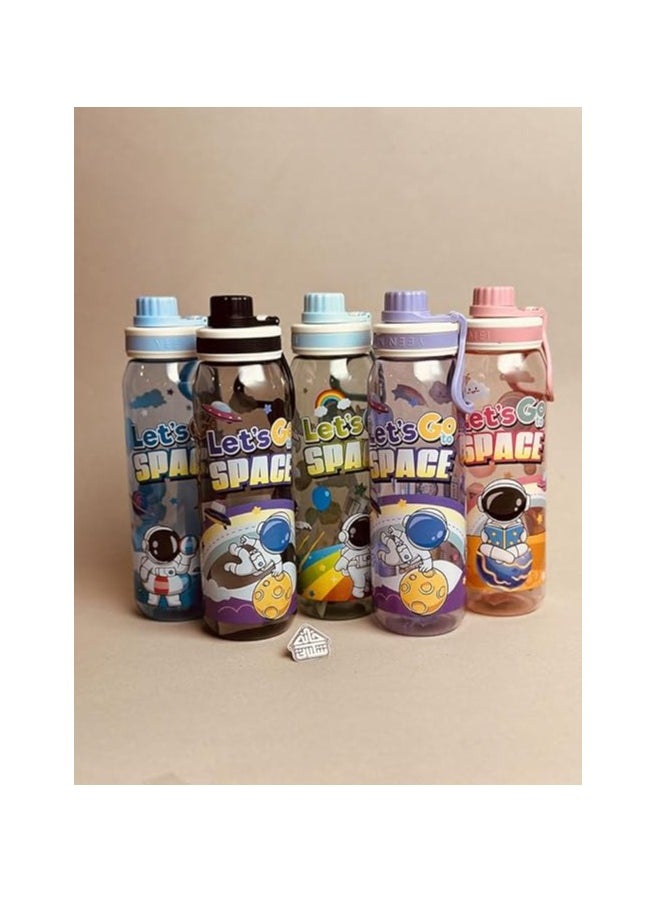 800ml Astronaut-Themed Portable Water Bottle with Carry Handle - BPA-Free, Lightweight Plastic, Ideal for Outdoor Sports & Fitness Enthusiasts