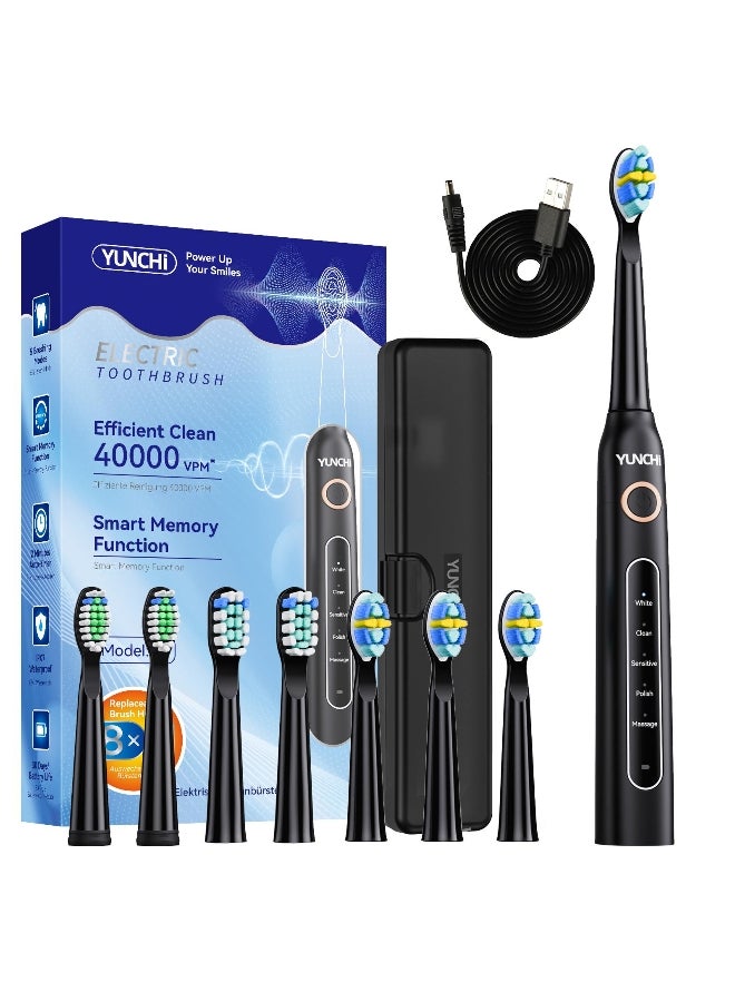 YUNCHI Yunchi 507 /Y5 new version Electric Toothbrush Brush Adult USB Recharging Waterproof Teeth Whitening Massage Gums Power ToothBrush with heads