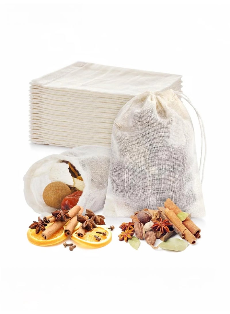 الآلة الصغيرة أكياس القطن الشاش مناسبة لـ: شاي الأعشاب، أوراق الشاي، القهوة، الطهي، التخمير، التصفية، الترشيح، أكياس نقع المرق، مرق اللحم، المرق، وأكياس الطهي. - Image 1