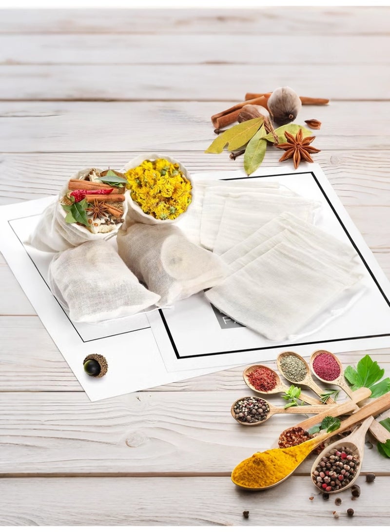 الآلة الصغيرة أكياس القطن الشاش مناسبة لـ: شاي الأعشاب، أوراق الشاي، القهوة، الطهي، التخمير، التصفية، الترشيح، أكياس نقع المرق، مرق اللحم، المرق، وأكياس الطهي. - Image 3