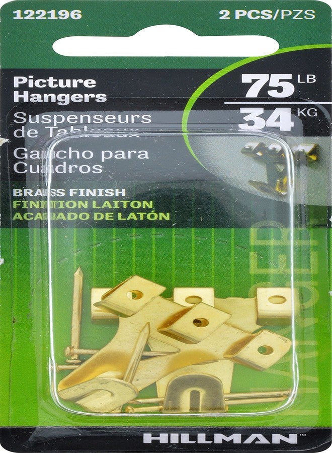 Hillman 122196 Brass Professional Picture Hangers (75lb) 2 Pack - Image 3