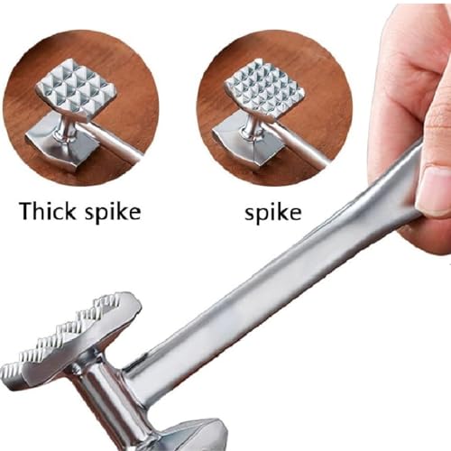 RASOIWARE Gourmet Multi Sided Meat Hammer - Meat Tenderizer for Pounding Meats, Nuts, Shellfish, ect, Hang Hole for Easy Storage, Hand Wash, Both Size - Image 2