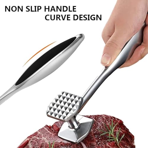 RASOIWARE Gourmet Multi Sided Meat Hammer - Meat Tenderizer for Pounding Meats, Nuts, Shellfish, ect, Hang Hole for Easy Storage, Hand Wash, Both Size - Image 4