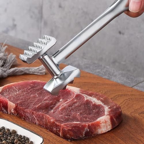 RASOIWARE Gourmet Multi Sided Meat Hammer - Meat Tenderizer for Pounding Meats, Nuts, Shellfish, ect, Hang Hole for Easy Storage, Hand Wash, Both Size - Image 3
