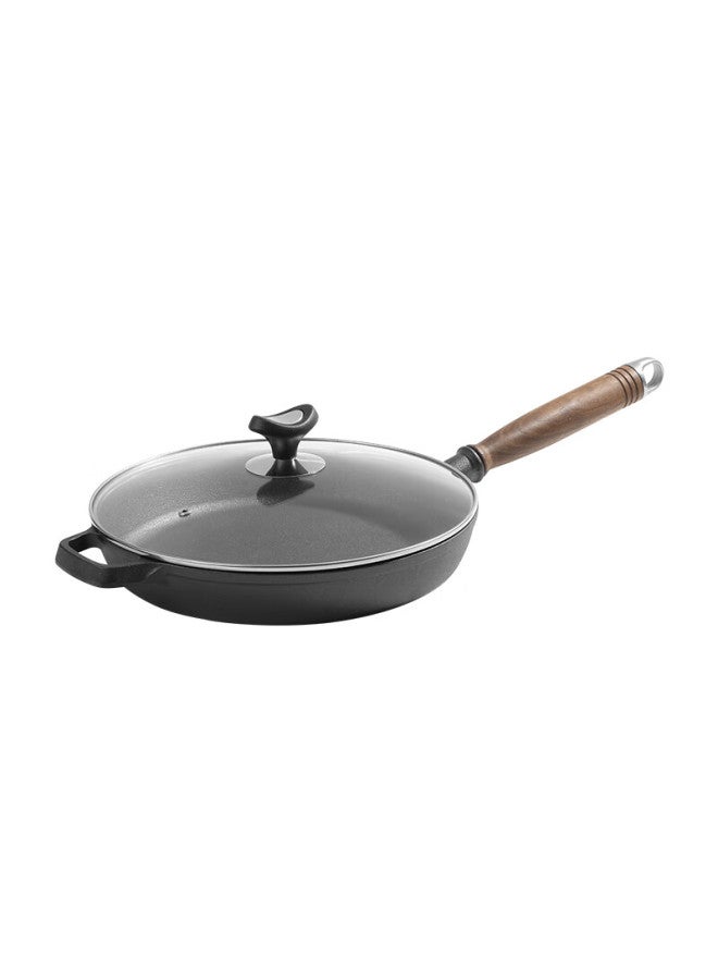 Telssida Thick Cast Iron Skillet, Uncoated Iron Non-stick Pan For Stir-frying, Frying Eggs, Pancakes, Steak, Versatile Cooking Pan - Image 4