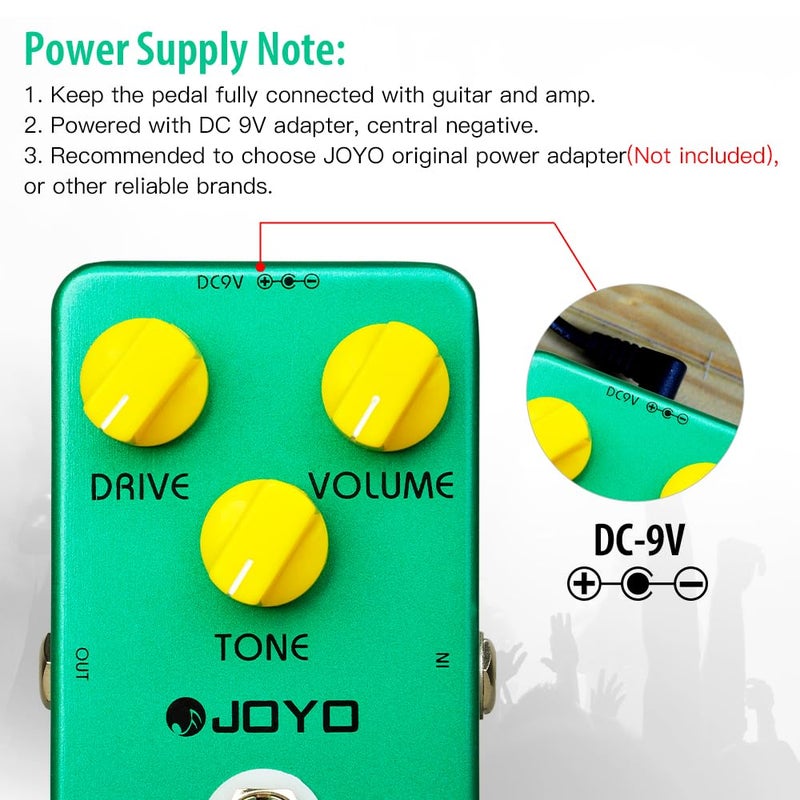 JOYO Vintage Overdrive Pedal Classic Tone for Electric Guitar Effect - True Bypass (JF-01) - Image 5