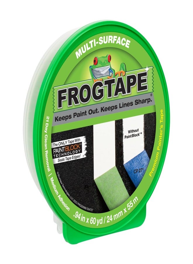 FROGTAPE CF 120 Painter's Tape, Multi-Surface with PAINTBLOCK, 24mm x 55m, Green, 1 Roll (187649) - Image 1