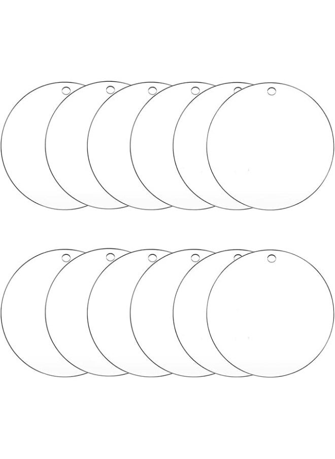 Horoof Home Horoof Home® 12-Pack Clear Acrylic Discs – 15cm Round Acrylic Blanks, 2mm Thick Transparent Acrylic Sheet with Hole for DIY Crafts, Painting, Laser Cutting, and Personalized Projects  - Image 1