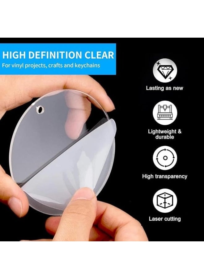Horoof Home Horoof Home® 12-Pack Clear Acrylic Discs – 15cm Round Acrylic Blanks, 2mm Thick Transparent Acrylic Sheet with Hole for DIY Crafts, Painting, Laser Cutting, and Personalized Projects  - Image 3