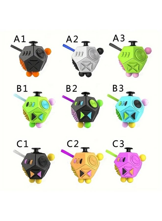12 Sided Multifunctional Fidget Spinner Stress Relief Handheld Sensory Toy Creative Desk Anti Anxiety Fidget Toy Durable ABS Plastic Assorted Colors Fresh Purple - Image 1