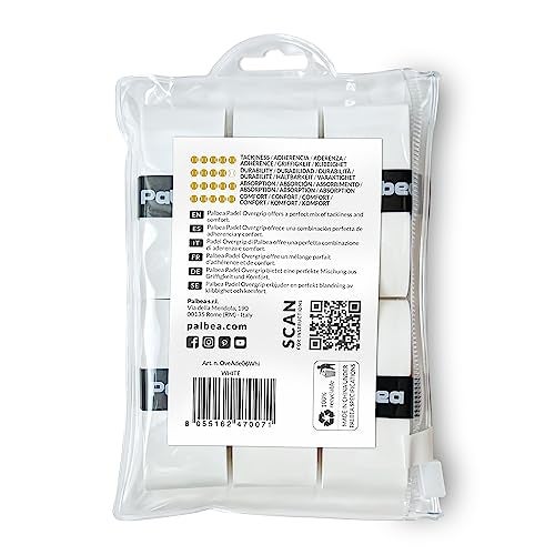 Palbea Padel Racket Grip Tape - Packs of 6. Padel Tennis Racket Grip Tape - Padel Tennis Grips Overgrip for Sweat Absorption & Non-Slip. Also Suitable as Tennis Racquet Grip Wrap Tape. - Image 2