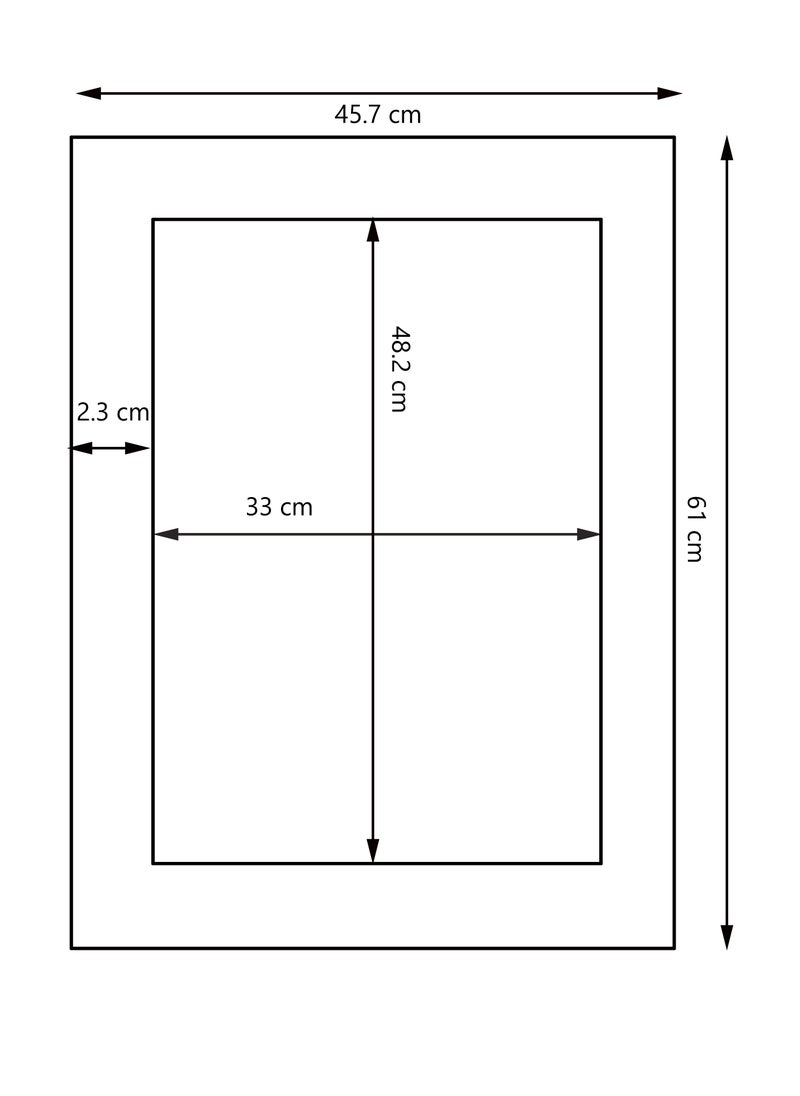 TriBro - Rectangle Shape New Look Handmade Wall Mirror with Blue White and Golden Colour Size 45.7 x 61cm x 10mm - Image 1