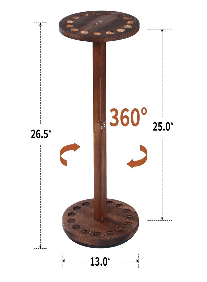 Lnmuzm 360° Rotating Natural Wood Pool Stick Holder, Floor Stand Pool Cue Rack Holds 15 Sticks, Storage Organizer for Billiard Room, Easy to Install, Round Base, Great Billiard Gifts for Men - Image 4