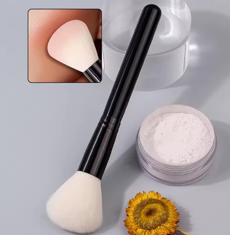 1pc Round Head Foundation Makeup Brush & Blush Brush & Powder, Soft And Multifunctional Fiber For Daily Makeup-BLACK - Image 3