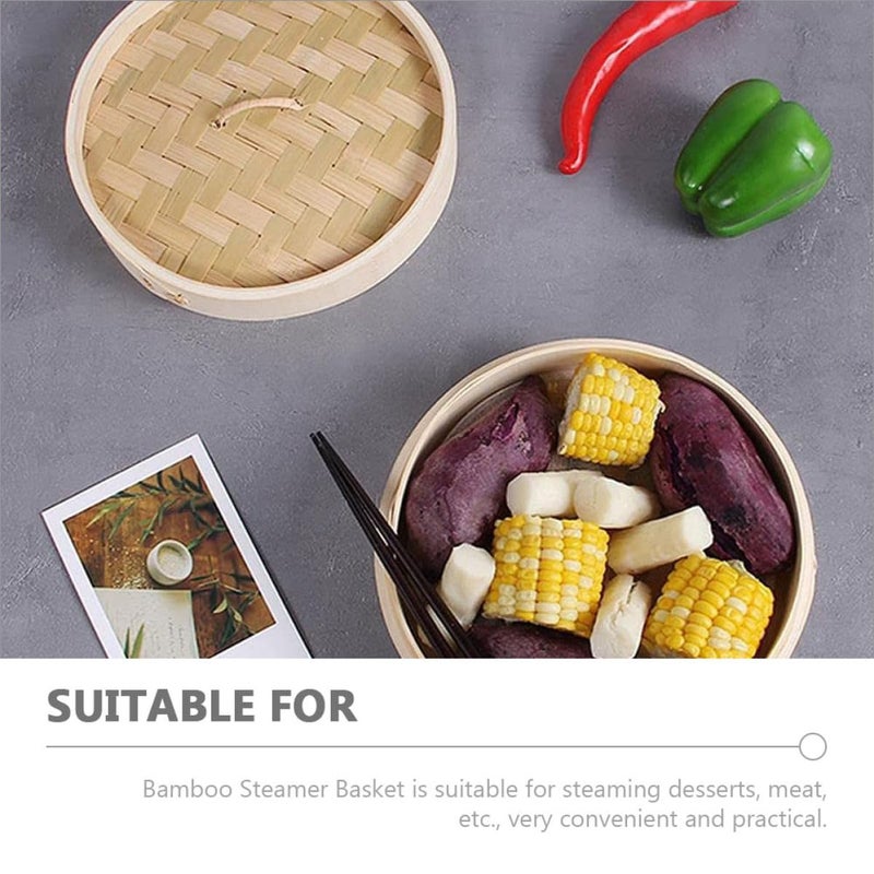 22cm Stainless Steel Steamer Basket With Lid For Dumplings Vegetables And Buns - Image 4